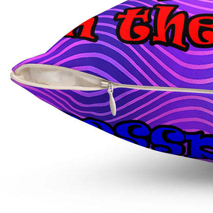 donkeys and elephants - Spun Polyester Square Pillow - (purple wave)