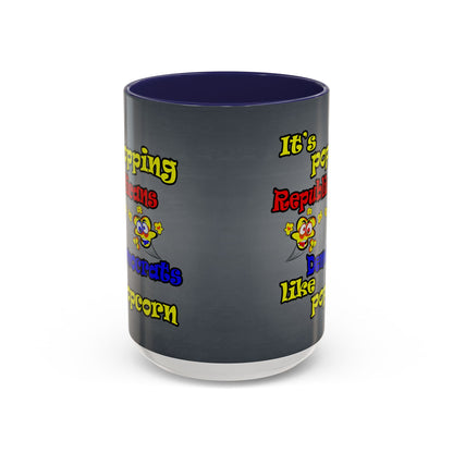 popping like popcorn - Accent Mug (grey-light grey)