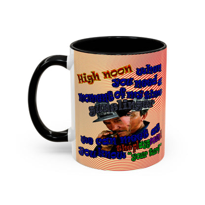 high noon - Accent Mug (yellow-orange wave)