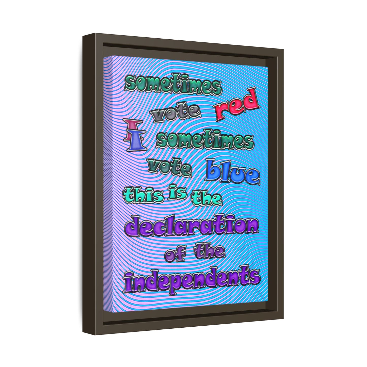 declaration of the independents - framed canvas art (light blue-purple wave)