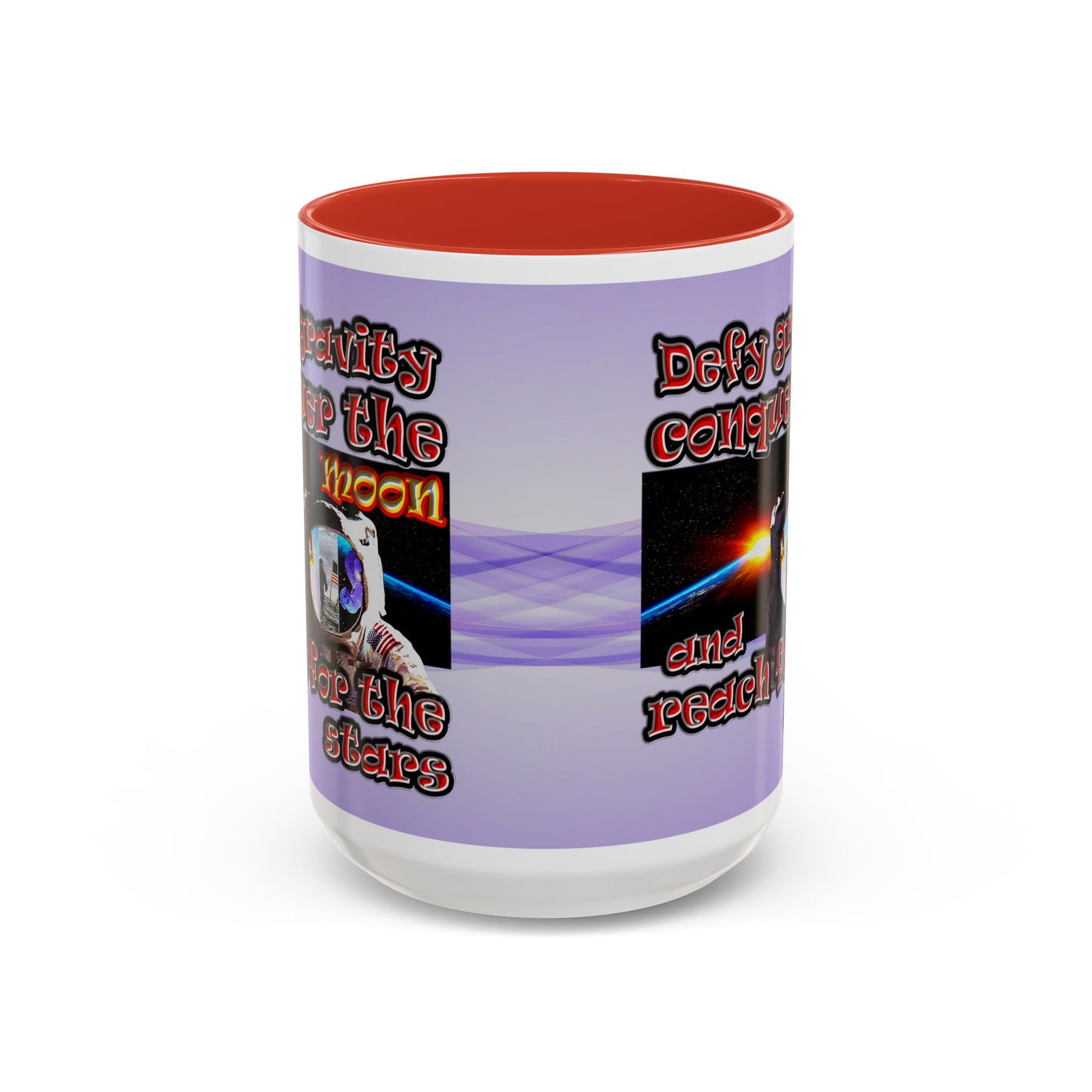 defy conquer reach - Accent Mug (light blue-pink wave)