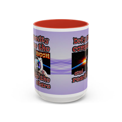 defy conquer reach - Accent Mug (light blue-pink wave)