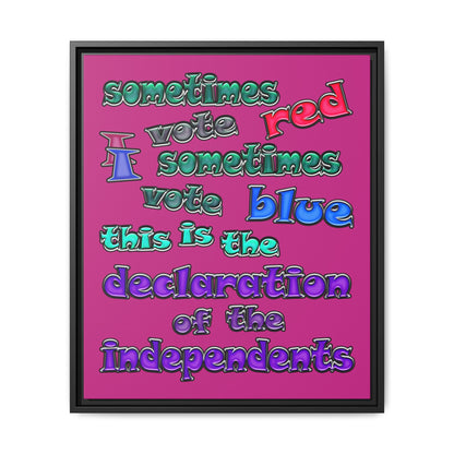 declaration of the independents - framed canvas art (pink)