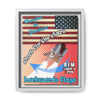 shoot for the stars - framed canvas art (yellow-orange wave)