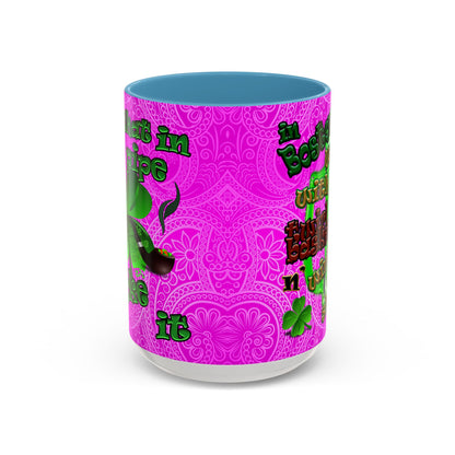 celtics logo - Accent Mug (pink swirl)