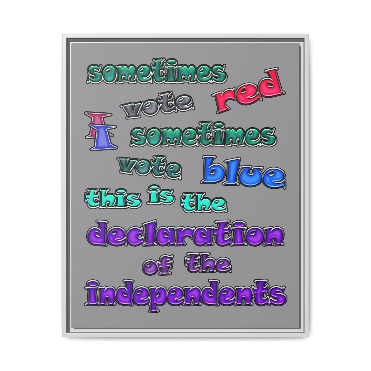 declaration of the independents - framed canvas art (grey)
