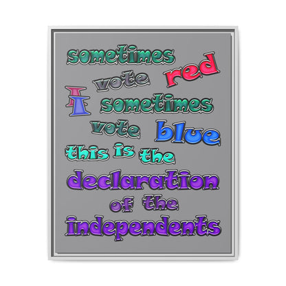 declaration of the independents - framed canvas art (grey)