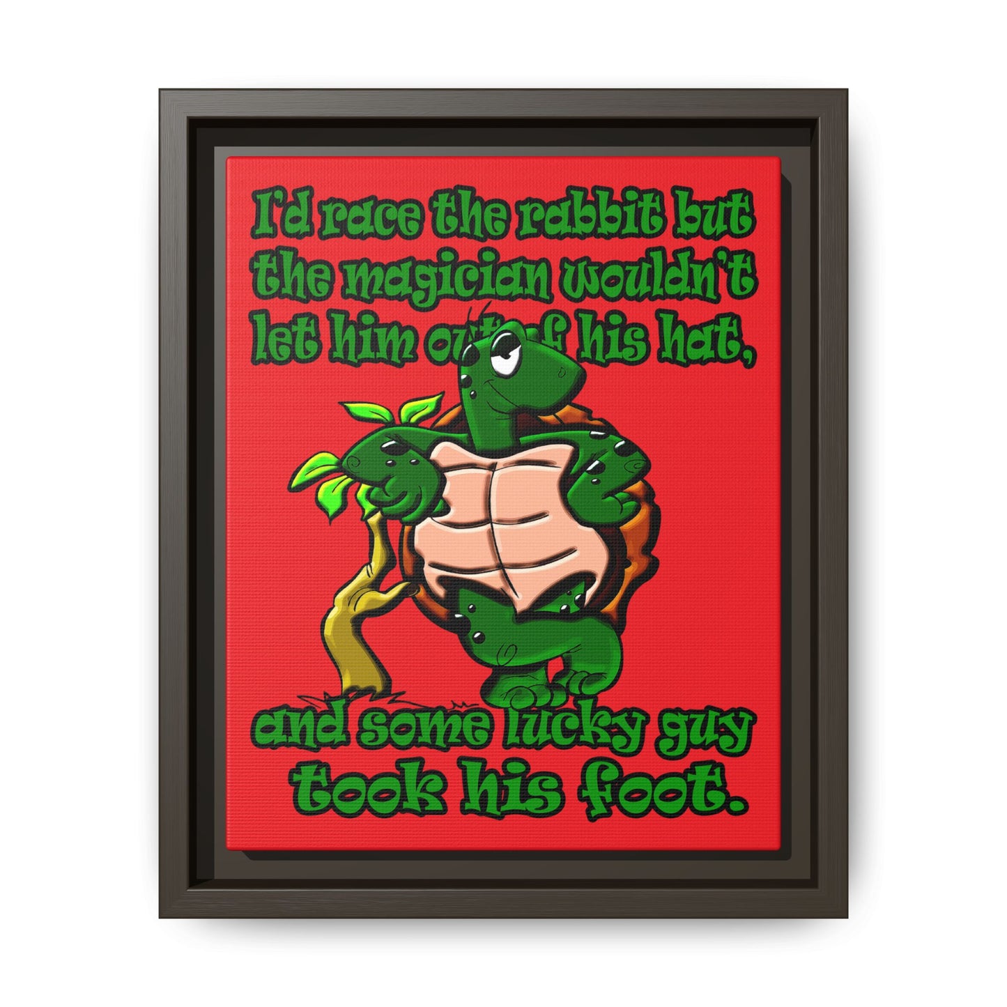 turtle race - framed canvas art (red)