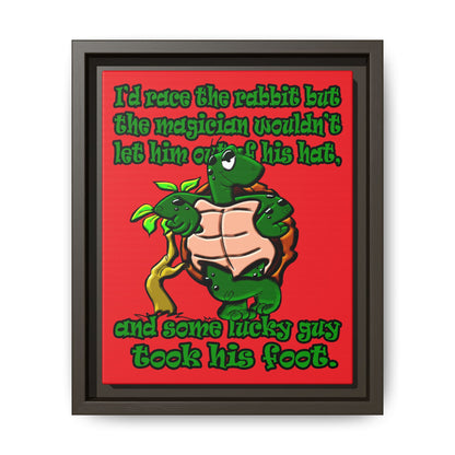turtle race - framed canvas art (red)