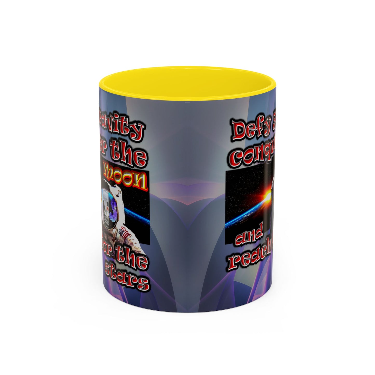 defy conquer reach - Accent Mug (grey-pink wave)