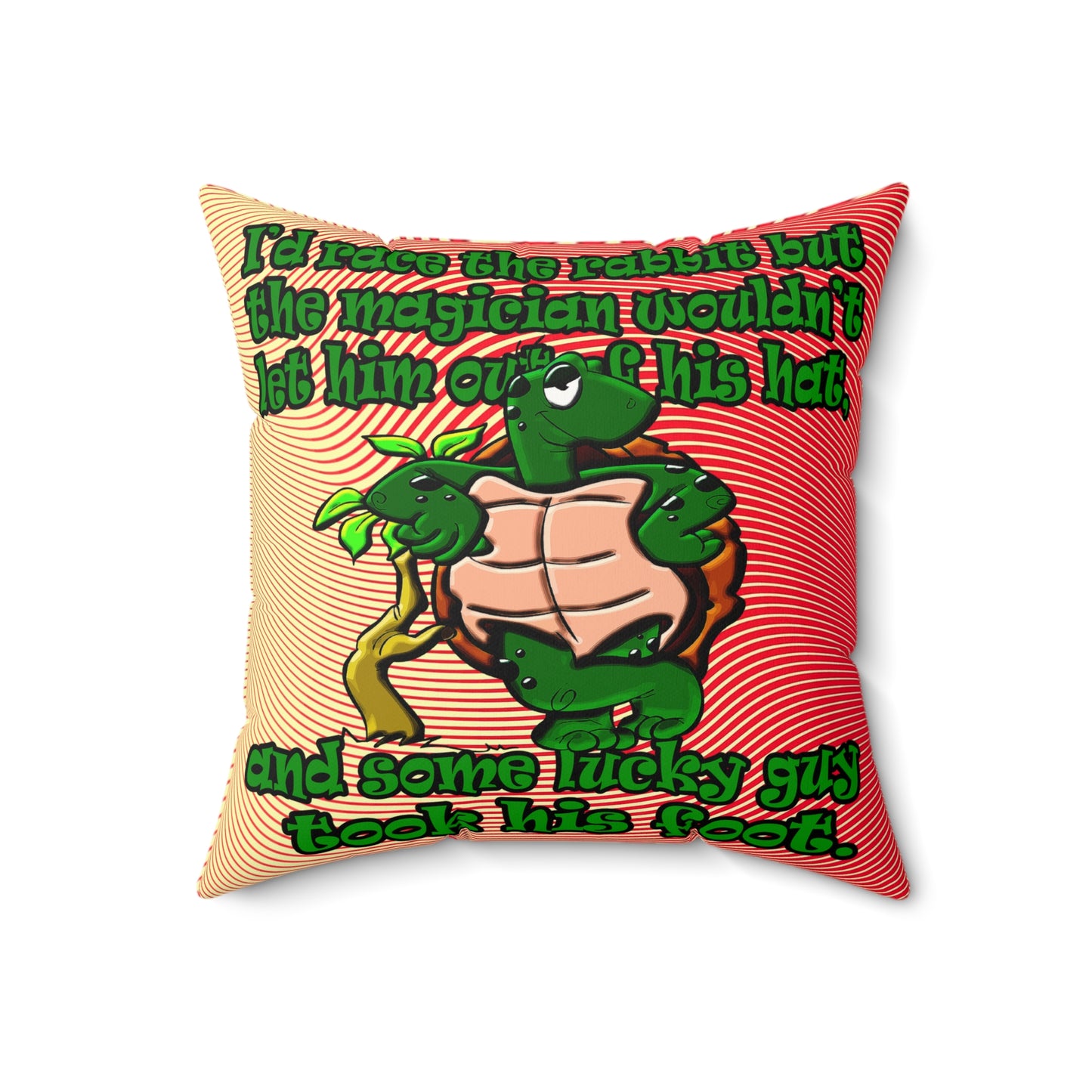 turtle race - Faux Suede Square Pillow - (yellow-orange wave)