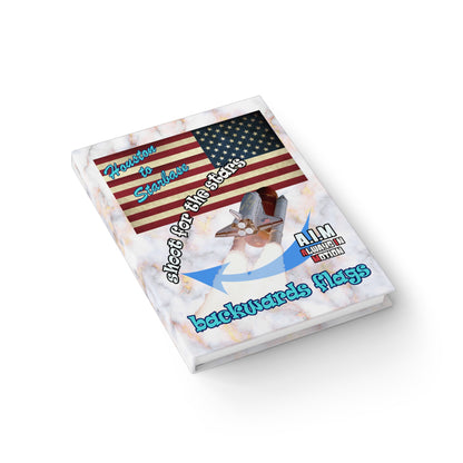 shoot for the stars - journal-blank (white marble)