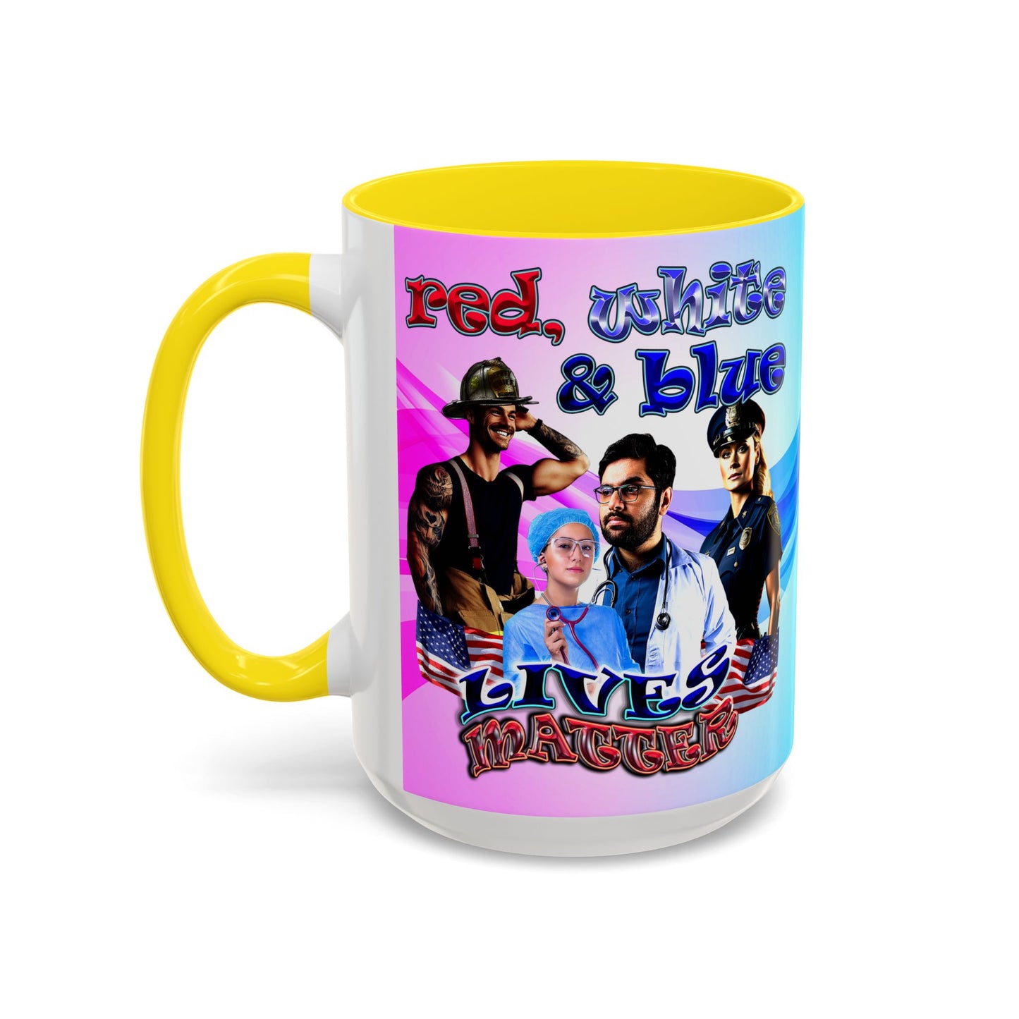 rw&b lives matter - Accent Mug (light blue-pink wave)