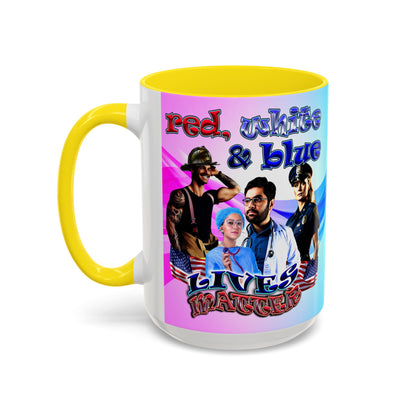 rw&b lives matter - Accent Mug (light blue-pink wave)