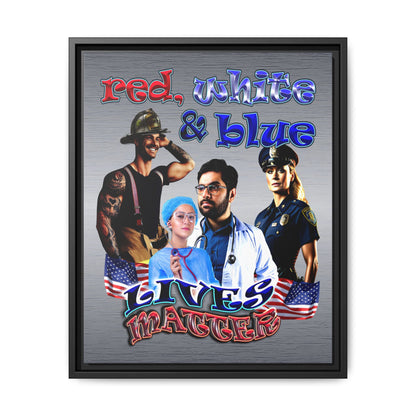 rw&b lives matter - framed canvas art (brushed nickel)