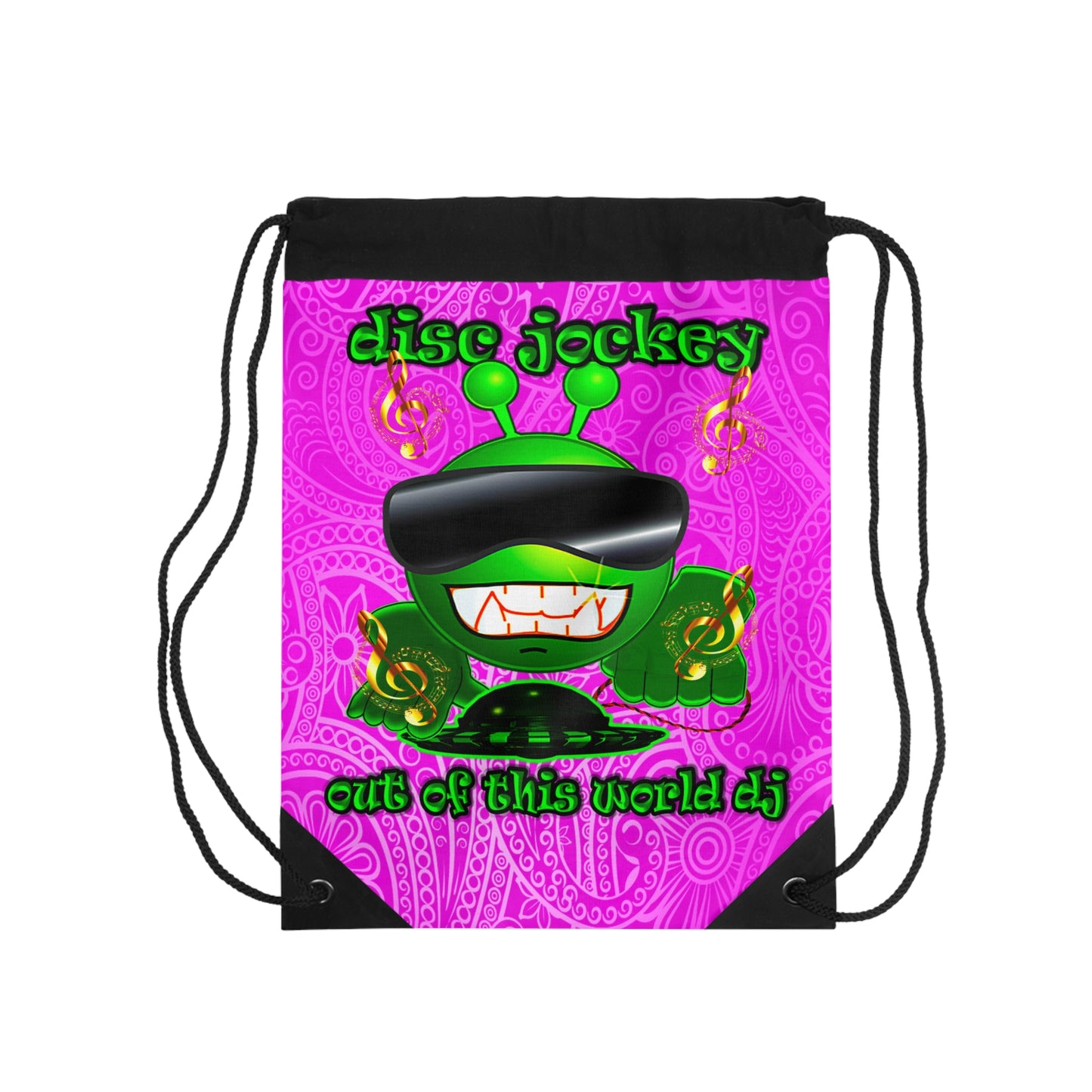 disc jockey - Drawstring Bag (pink swirl)