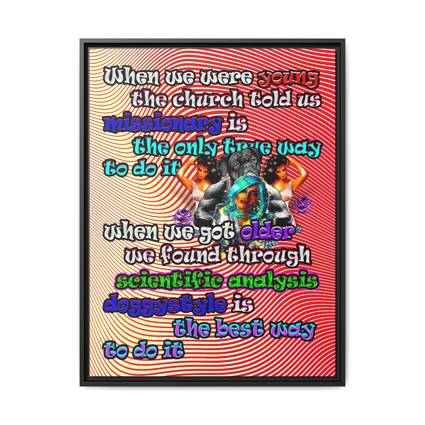 doggystyle - framed canvas art (yellow-orange wave)