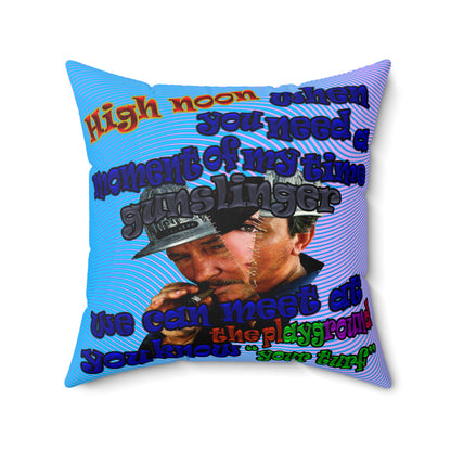 high noon - Spun Polyester Square Pillow - (light blue-purple wave)