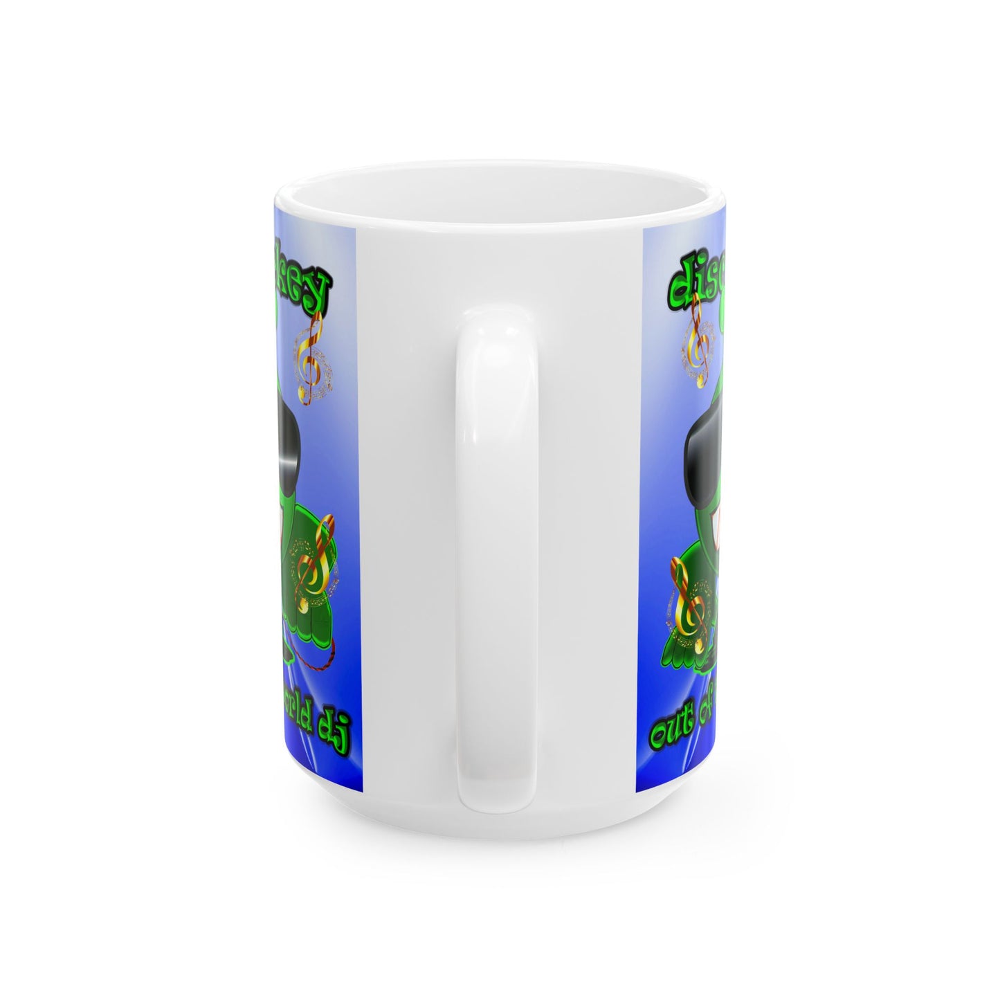 disc jockey - White Mug (blue-white wave)