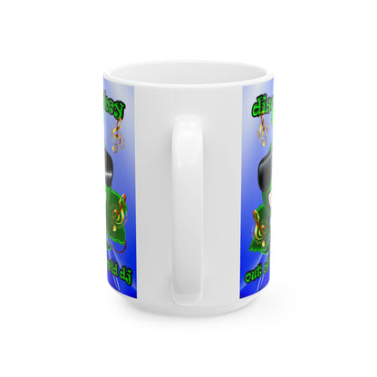 disc jockey - White Mug (blue-white wave)