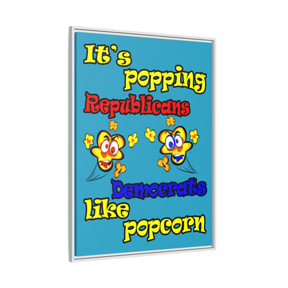 popping like popcorn - framed canvas art (turquoise)