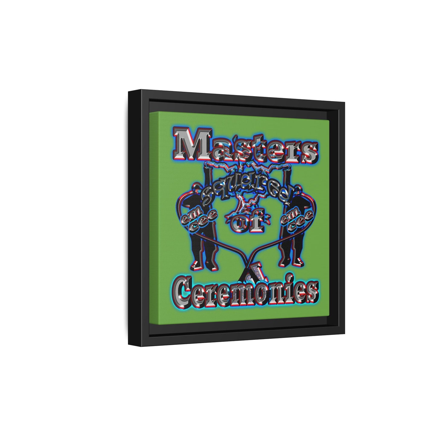 em cee squared - framed canvas art (green)