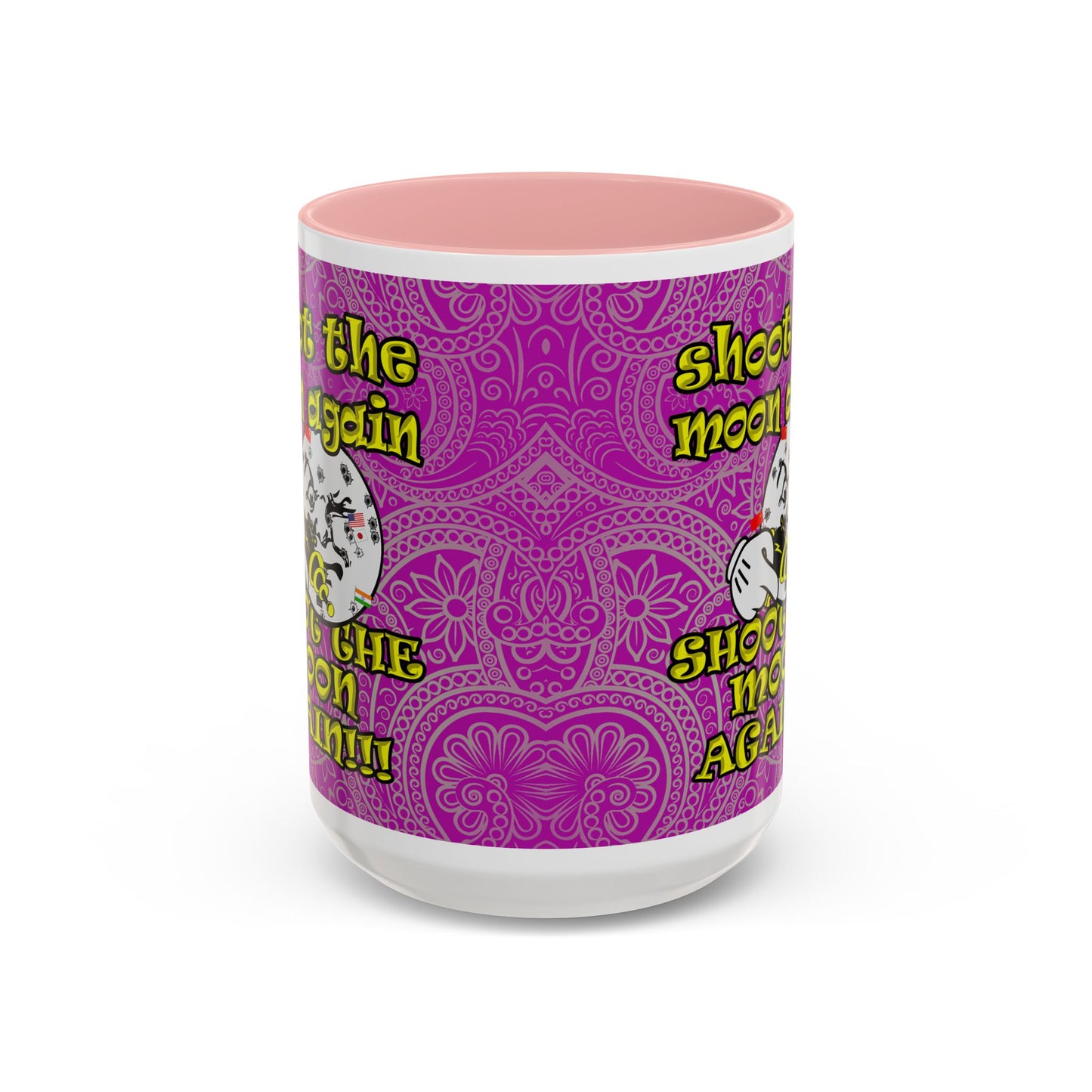 shoot the moon again - Accent Mug (pink swirl)