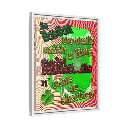celtics logo - framed canvas art (yellow-orange wave)