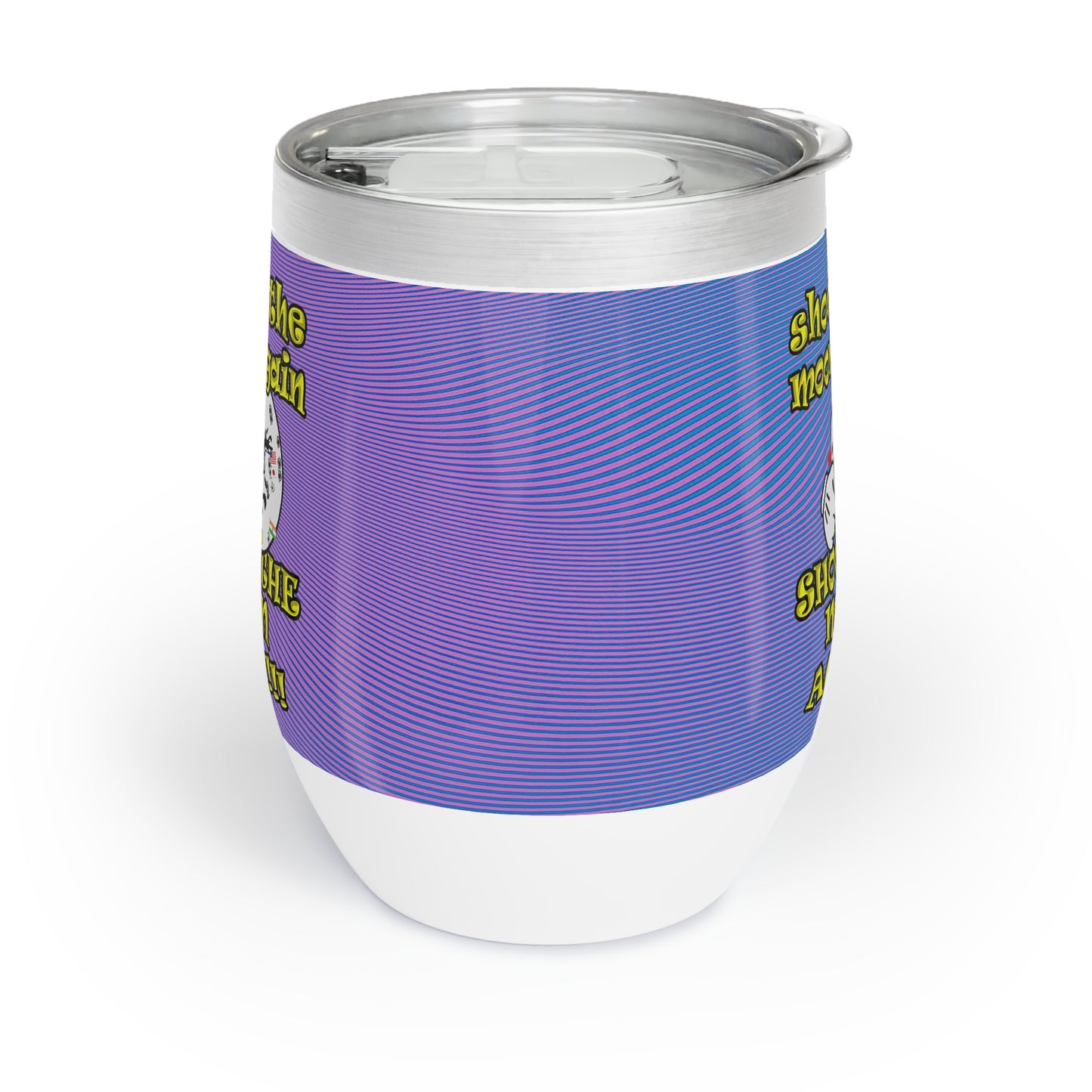 shoot the moon again - Chill Wine Tumbler (light blue-purple wave)