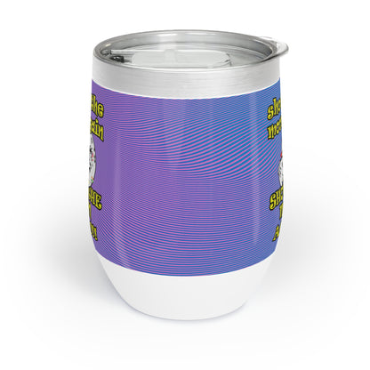 shoot the moon again - Chill Wine Tumbler (light blue-purple wave)