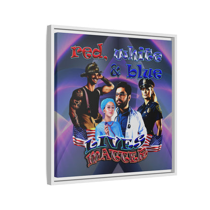 rw&b lives matter - framed canvas art (grey-pink wave)