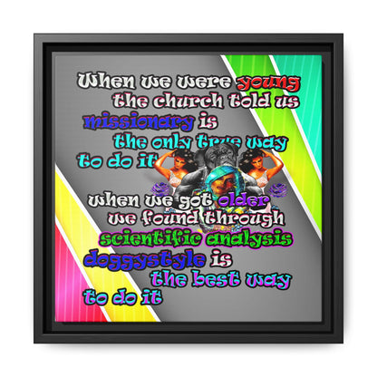 doggystyle - framed canvas art (rainbow split)