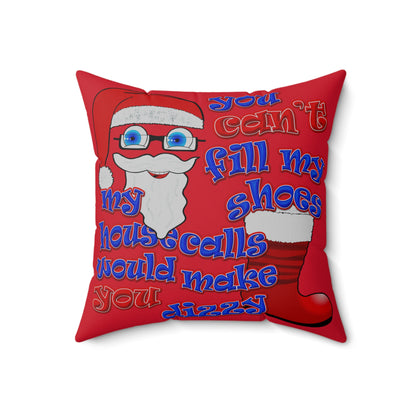 santa's shoes - Spun Polyester Square Pillow - (dark red)