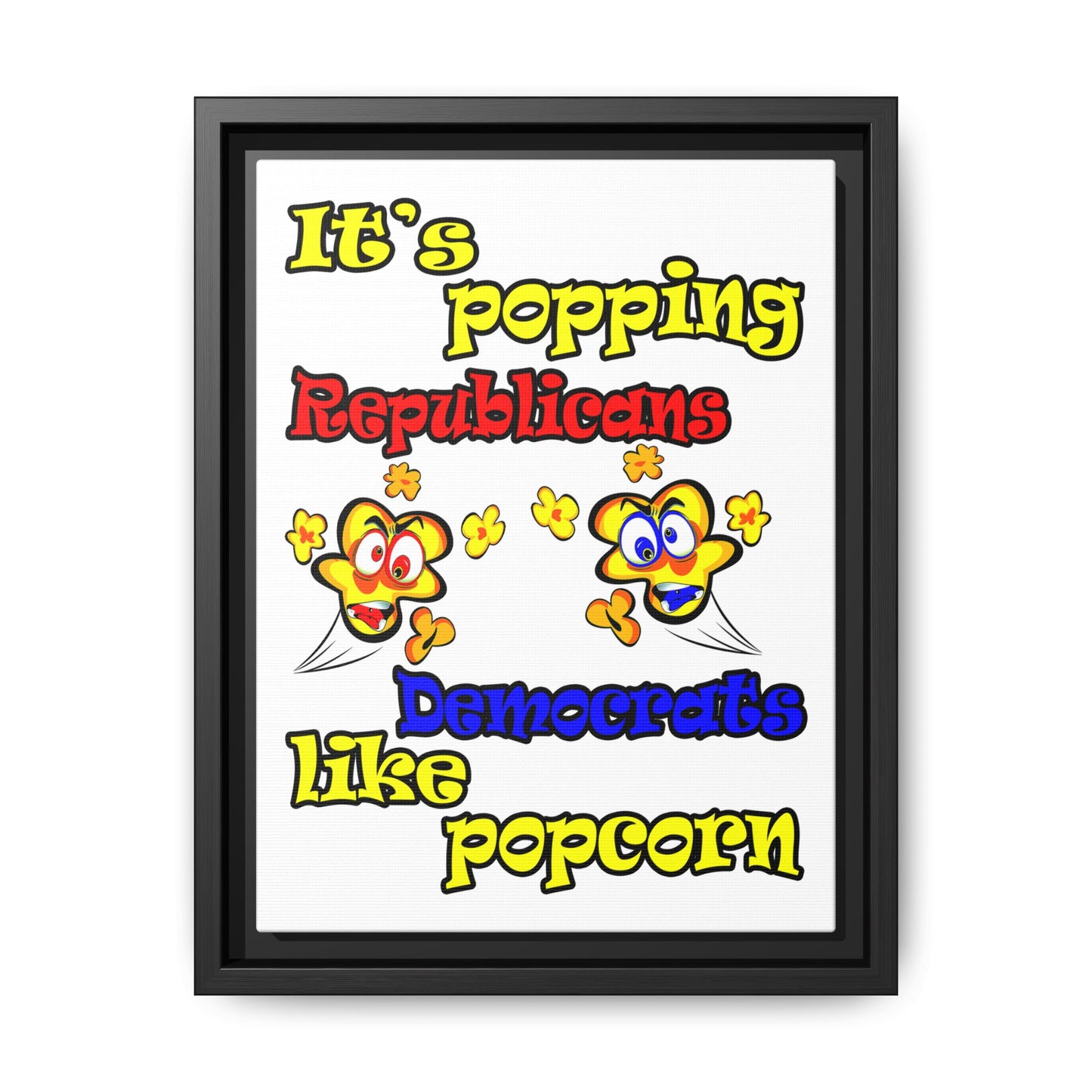 popping like popcorn - framed canvas art (white)