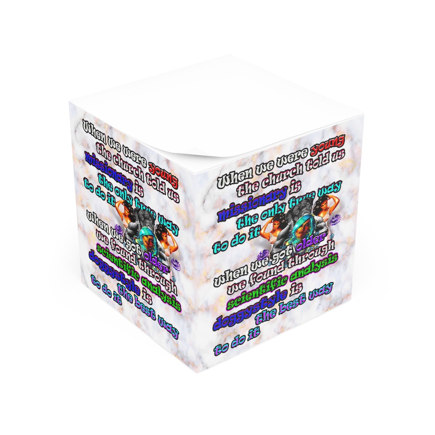 doggystyle - note cube (white marble)