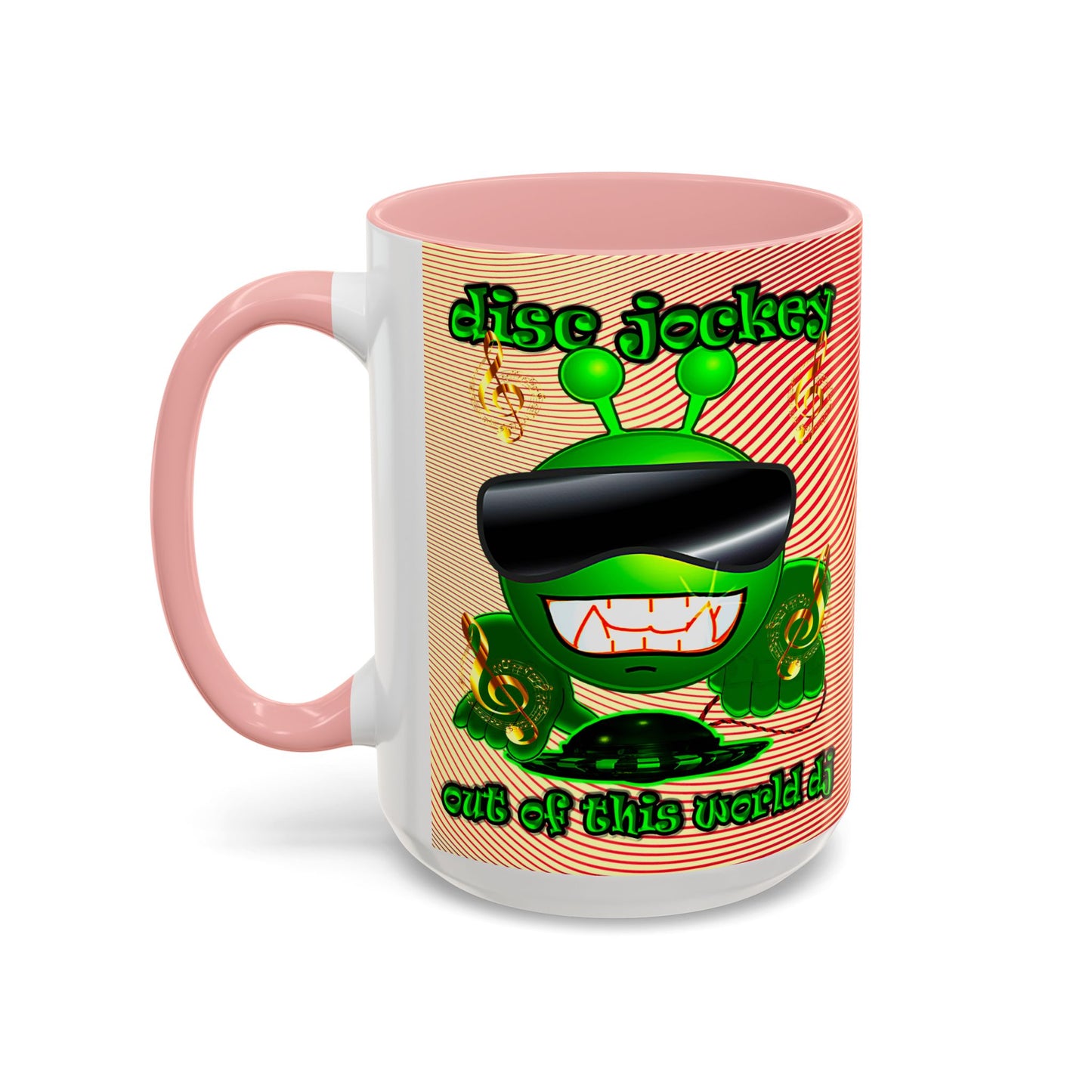 disc jockey - Accent Mug (yellow-orange wave)
