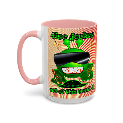 disc jockey - Accent Mug (yellow-orange wave)