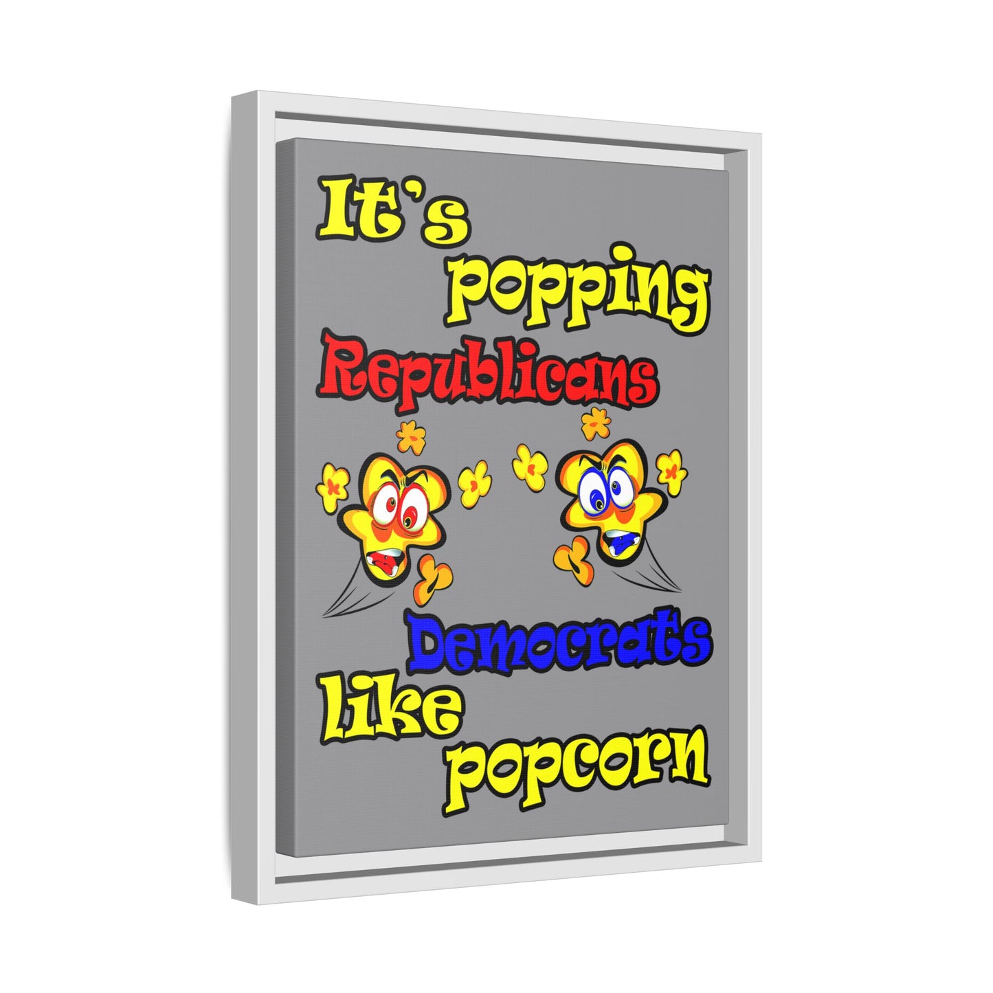 popping like popcorn - framed canvas art (grey)