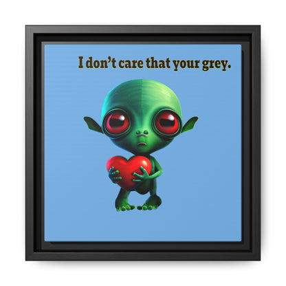 I don't care that your grey - framed canvas art (light blue)