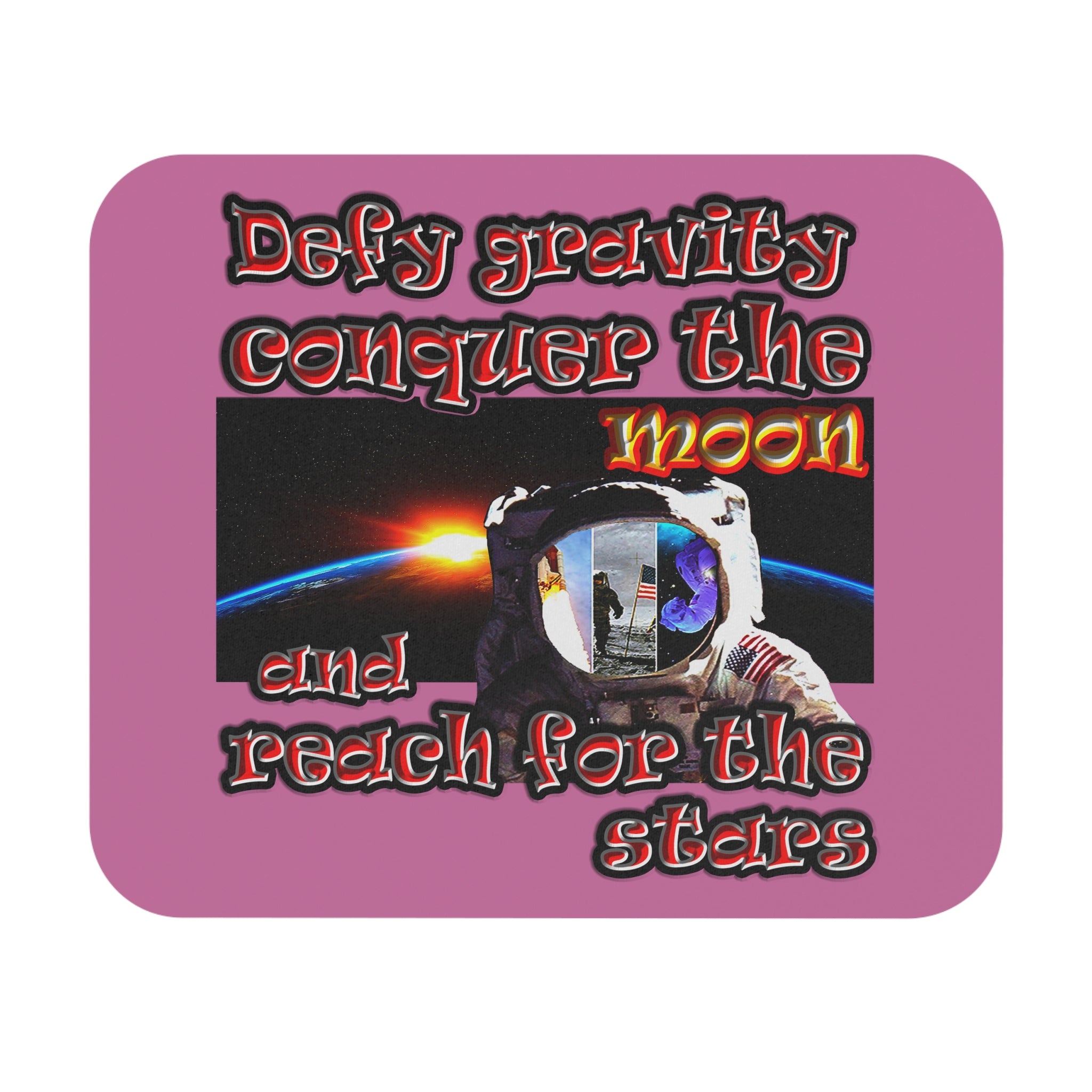 defy conquer reach - Mouse Pad (Rectangle) (light pink)