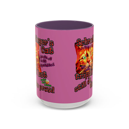 schrodinger's cat - Accent Mug (light pink)