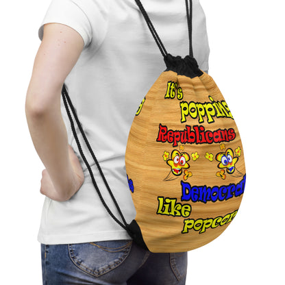 popping like popcorn - Drawstring Bag (butterscotch wood finish)