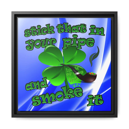 stick that in your pipe and smoke it - framed canvas art (blue-white wave)