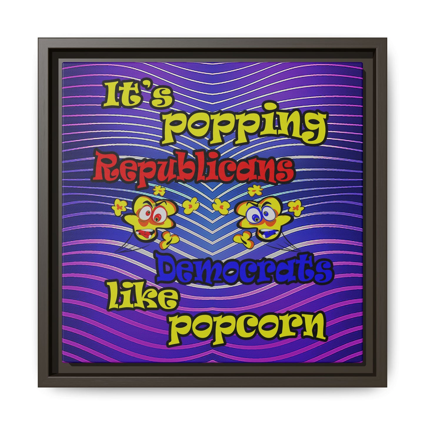 popping like popcorn - framed canvas art (purple wave)
