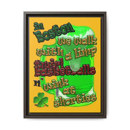 celtics logo - framed canvas art (yellow)