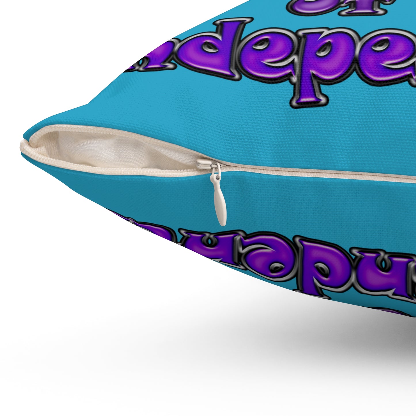 declaration of the independents - Spun Polyester Square Pillow - (turquoise)