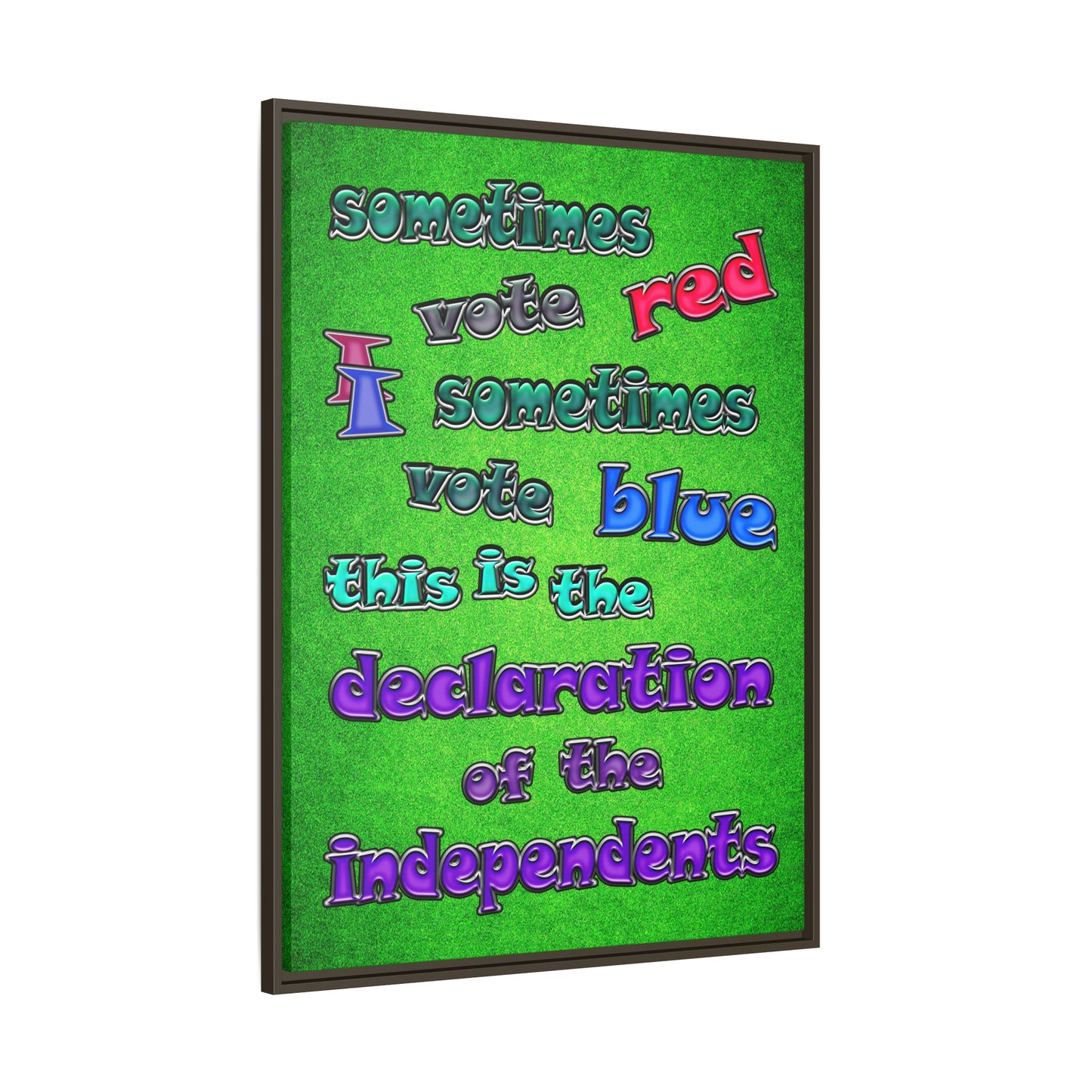 declaration of the independents - framed canvas art (green turf)