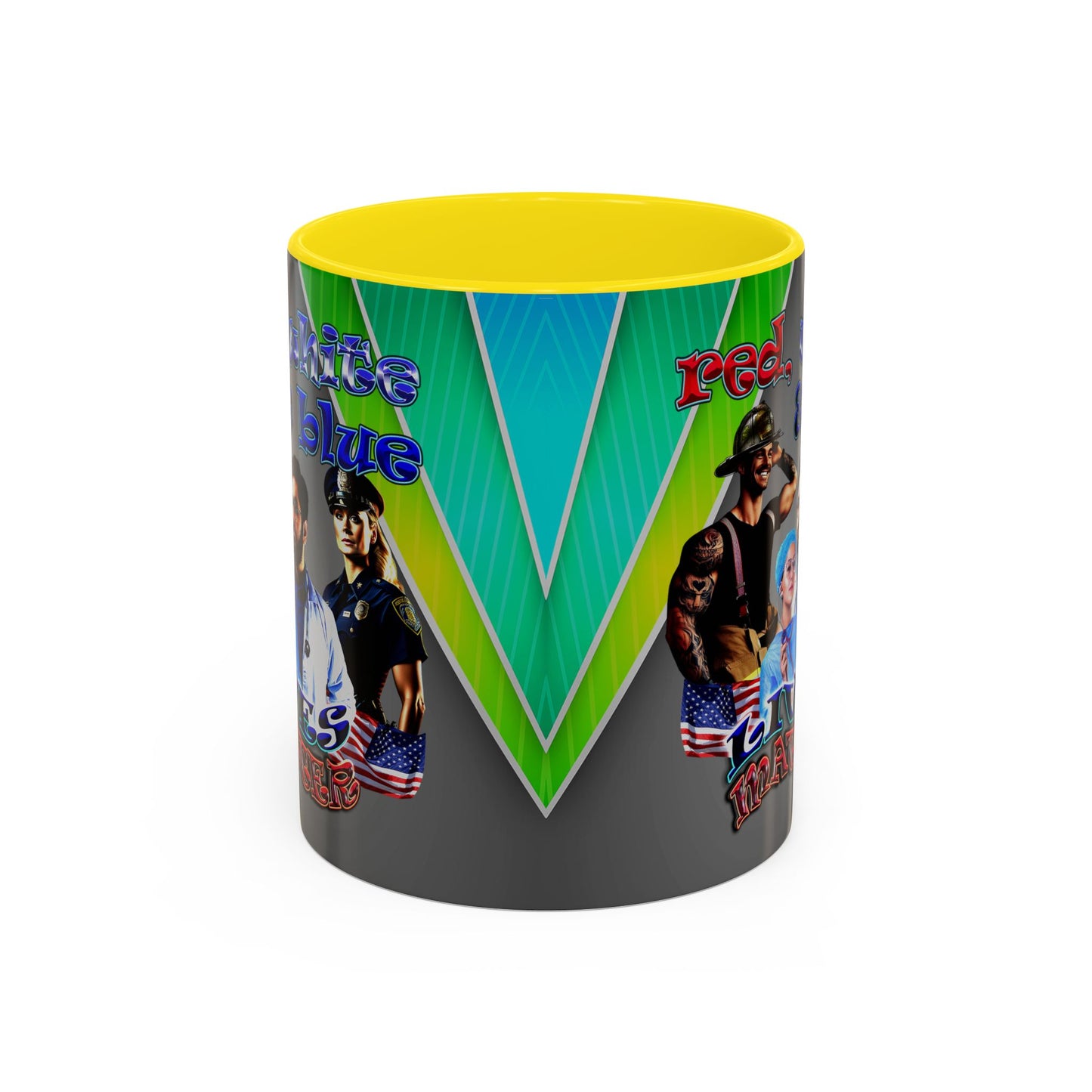 rw&b lives matter - Accent Mug (rainbow split)
