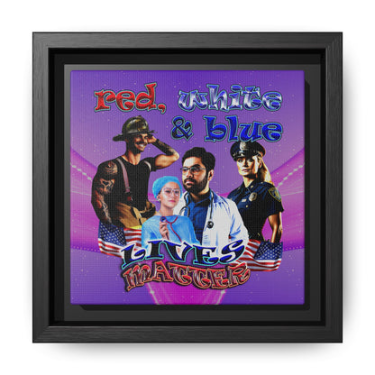 rw&b lives matter - framed canvas art (purple-pink wave)