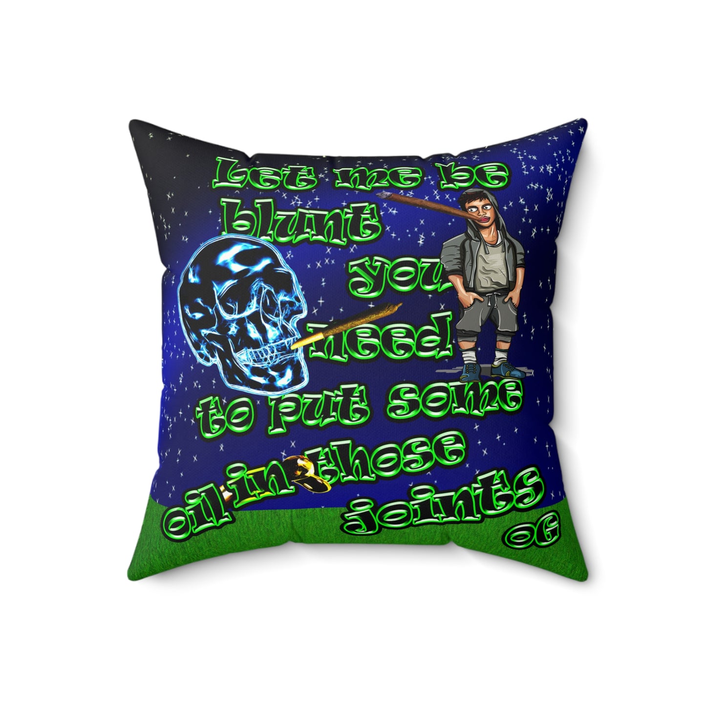 og - Faux Suede Square Pillow - ('snoops' background)